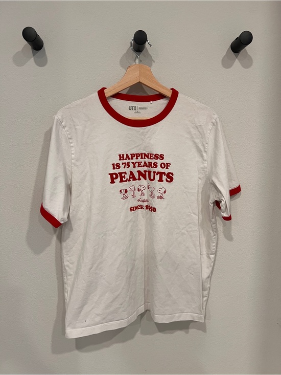 Peanuts Tops - Peanuts White Tee with Red Ringer Trim - Peanuts Brand